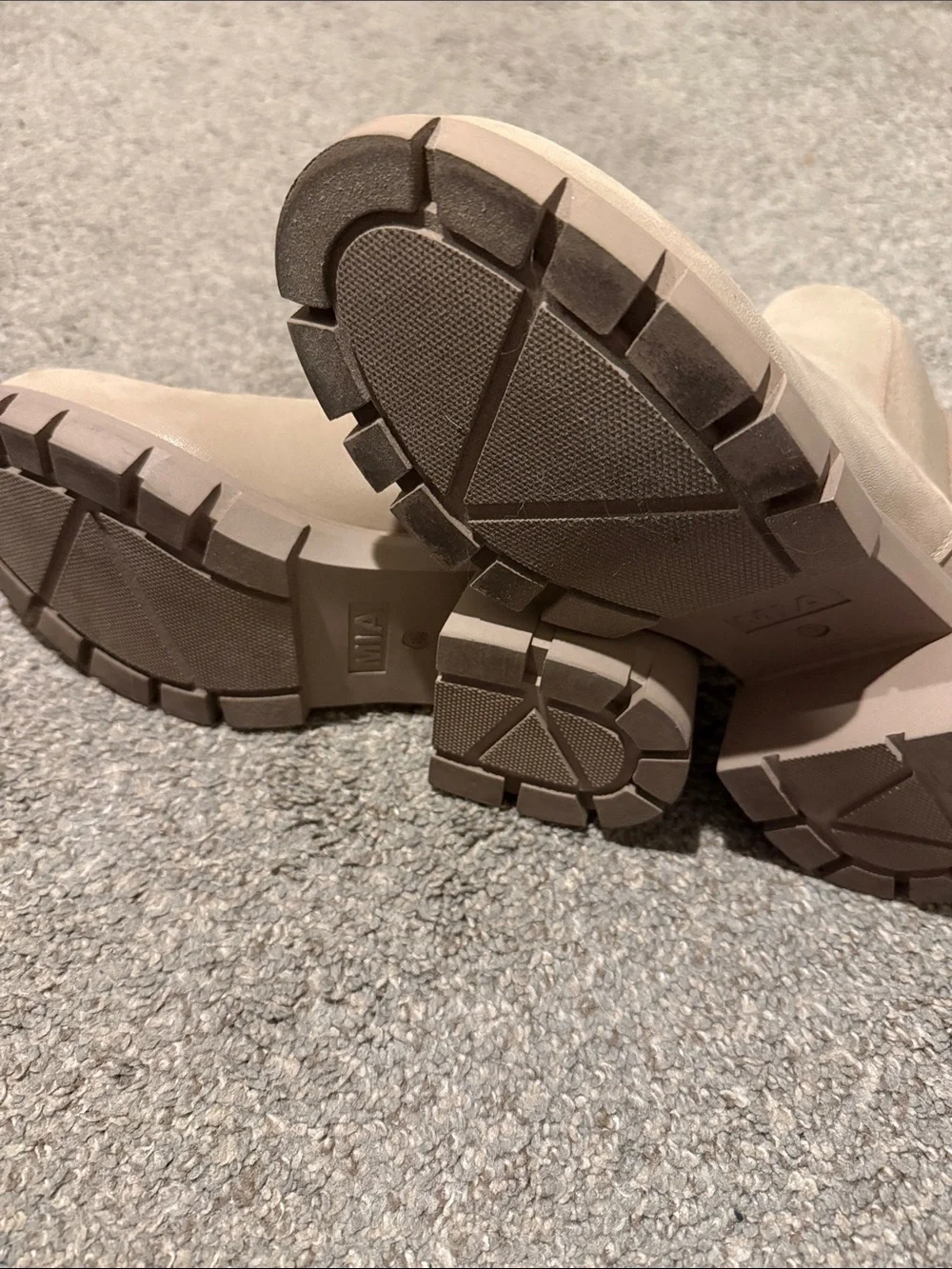 Chelsea Lug Booties in Taupe